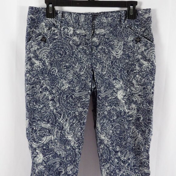 The Limited Exact Stretch Print Ankle Pants Size 8 Navy Blue & White - Picture 2 of 6